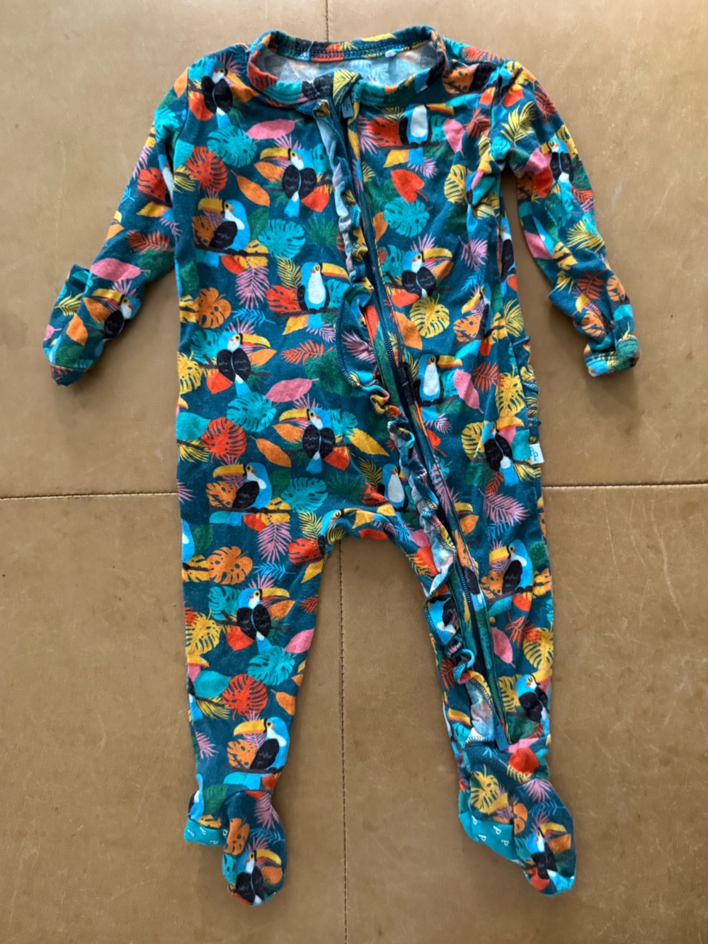 💜$20 FLASH SALE💜Posh Peanut Viscose Bamboo Rio Ruffle Footie Newborn